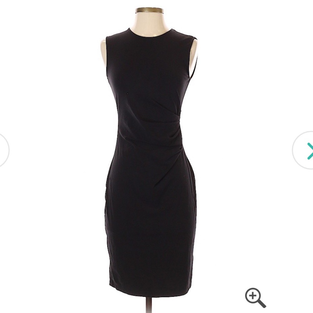 Theory ruched black dress